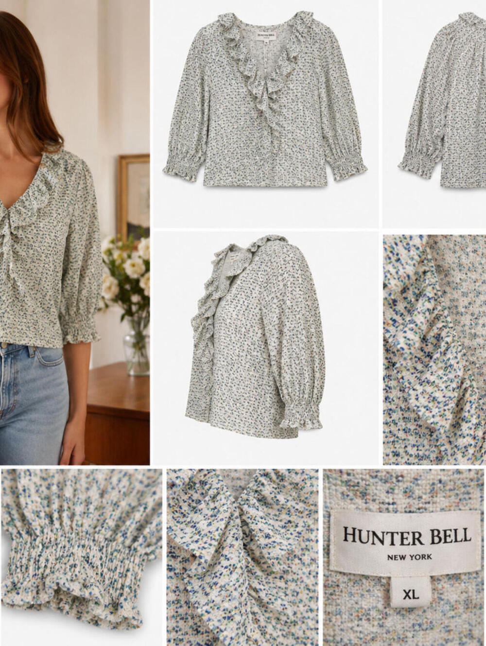 Hunter Bell Imogen Blouse Top Xl New NWT Multicolor